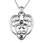 Controse Mystique Symbol with Hematite Stones Necklace - Elegant Stainless Steel Jewelry