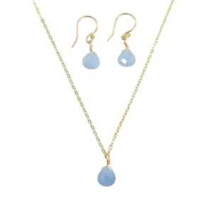 The Bailey Set in Aquamarine | Handmade Vermeil Jewelry | Hypoallergenic