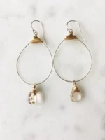 Elegant Small Featherweight Earrings with Imperial Topaz Drop - Hypoallergenic & Handmade