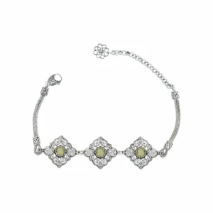 Elegant Filigree Art Citrine Gemstone Adjustable 925 Sterling Silver Women's Link Bracelet - Perfect Gift for Any Occasion