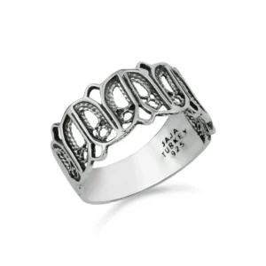 Filigree Art Women Tulip Figured Sterling Silver Band Ring - Exquisite Design, Timeless Elegance